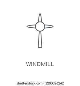 Windmill linear icon. Windmill concept stroke symbol design. Thin graphic elements vector illustration, outline pattern on a white background, eps 10.