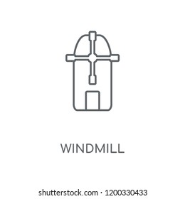 Windmill linear icon. Windmill concept stroke symbol design. Thin graphic elements vector illustration, outline pattern on a white background, eps 10.