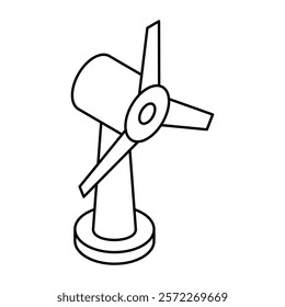 Windmill linear icon, editable vector