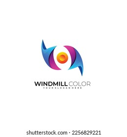 windmill logo colorful design abstract template