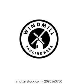 Windmill Logo Design Concept Vector Isolated in White Background