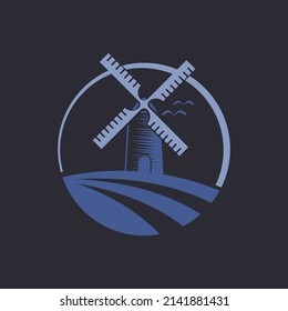 Windmill Logo Design Concept Vector. Building Logo Design Concept Vector
