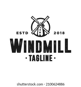 Windmill Logo Design Template Inspiration, Vector Illustration.