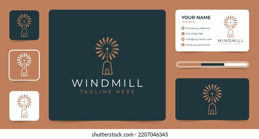 Windmill logo design template inspiration vector illustration