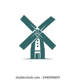 Windmill logo design vector illustration, Creative windmill logo design concept template, symbols icons