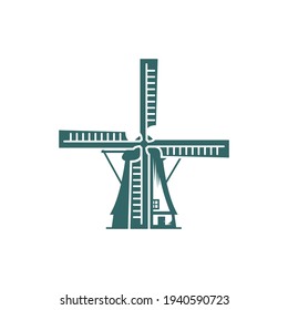 Windmill logo design vector illustration, Creative windmill logo design concept template, symbols icons