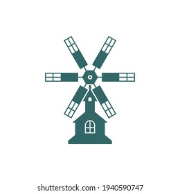 Windmill logo design vector illustration, Creative windmill logo design concept template, symbols icons