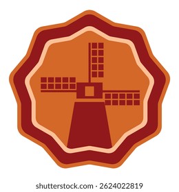 Windmill logo featuring a red and orange starburst shape for a bakery or flour brand