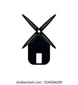 Windmill, logo highlighted on a white background, vector illustration