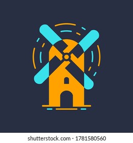 Windmill logo. Icon design. Template elements