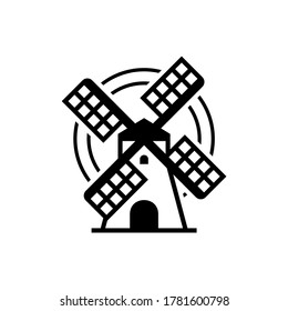 Windmill logo. Icon design. Template elements