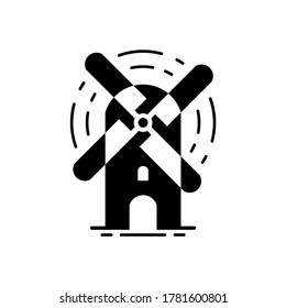 Logo del molino de viento. Diseño de iconos. Elementos de plantilla