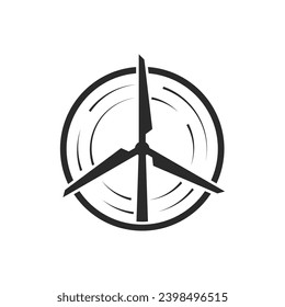 Windmill logo icon vector flat design template