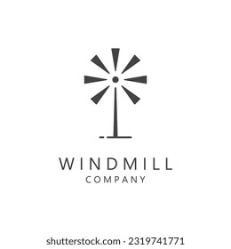 Windmill Logo Icon Vector Illustration. Symbol or Emblem for Agriculture.