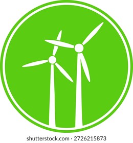 The windmill logo symbolizes clean and renewable energy, sustainability, and environmentally friendly energy solutions. Perfect for environmental branding and stickers.