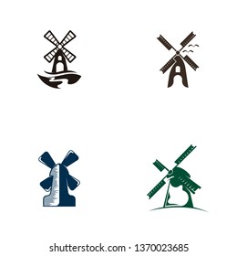 Windmill logo template vector
