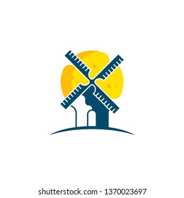 Windmill logo template vector