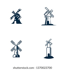 Windmill logo template vector