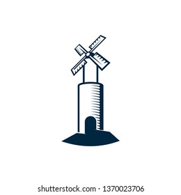 Windmill logo template vector