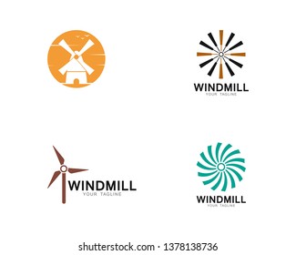 Windmill logo template vector icon illustration design