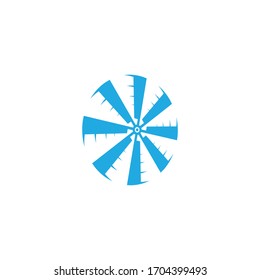 Windmühle Logo Vektorillustration blau