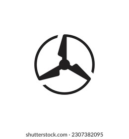logotipo de molino de viento vector tecnología de aire acondicionado