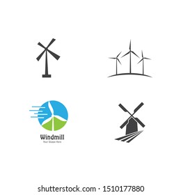 Windmill logo vector flat design template