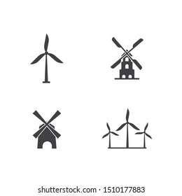 Windmill logo vector flat design template