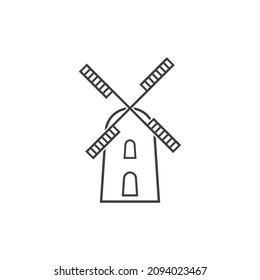 Windmill logo vector flat design template