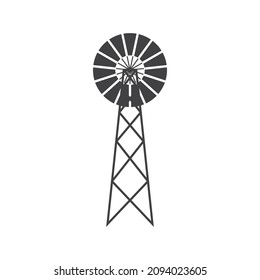 Windmill logo vector flat design template