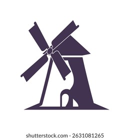 Windmill logo vector flat design template