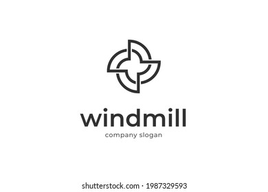 windmill logo vector icon illlustration