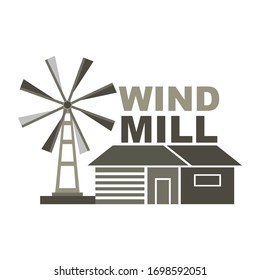 windmill logo vector - illustration