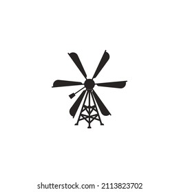 Windmill logo vector illustration flat design.