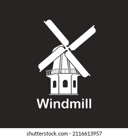 Windmill logo vector illustration flat design.