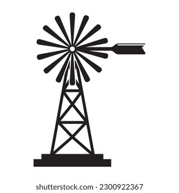 Windmill logo vector illustration flat design.