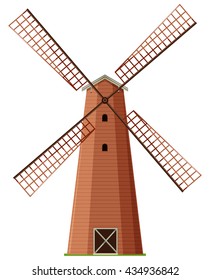 Windmühle aus Holzgrafik