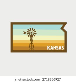 Moinho no Meio do Campo de Trigo, Kansas State, Perfeito para Impressão, Vestuário, etc