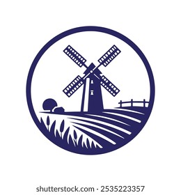 Windmill, mill farm simple icons vector. Windmill illustration sign collection. Farmhouse symbol