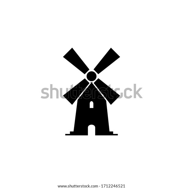 Windmill,
Mill icon, logo isolated on white
background