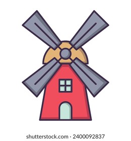 Windmill, Mill icon vector on trendy design