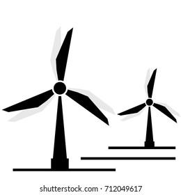 Windmill or mill line dark icon. Vector illustration. EPS 10