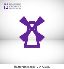 Windmill minimal vector icon. Cemetery flat line icon for websites and mobile minimalistic flat design.