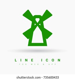Windmill minimal vector icon. Cemetery flat line icon for websites and mobile minimalistic flat design.