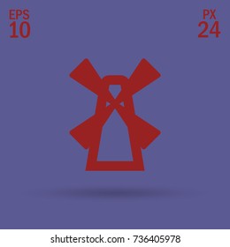 Windmill minimal vector icon. Cemetery flat line icon for websites and mobile minimalistic flat design.