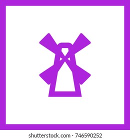 Windmill minimal vector icon. Cemetery flat line icon for websites and mobile minimalistic flat design.