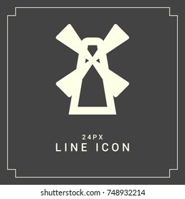 Windmill minimal vector icon. Cemetery flat line icon for websites and mobile minimalistic flat design.
