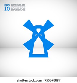 Windmill minimal vector icon. Cemetery flat line icon for websites and mobile minimalistic flat design.