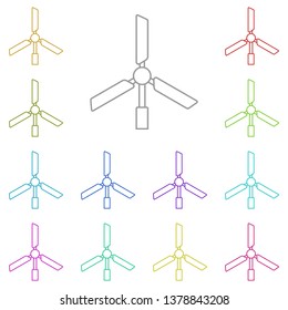 Windmill multi color icon. Simple thin line, outline vector of Sustainable Energy icons for UI and UX, website or mobile application
