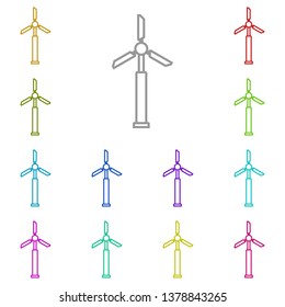 Windmill multi color icon. Simple thin line, outline vector of Sustainable Energy icons for UI and UX, website or mobile application